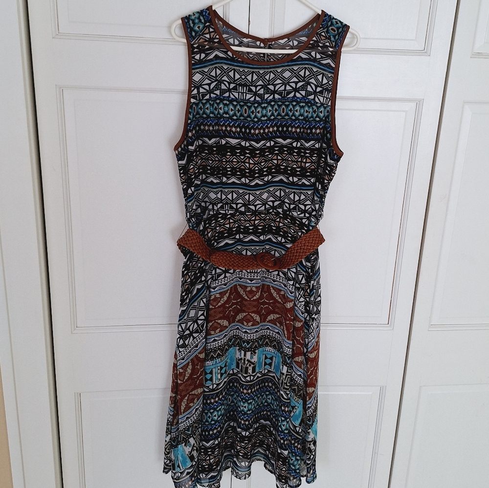 Rabbit Rabbit Rabbit Designs belted tribal print maxi dress - Picture 2 of 8